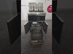 OFE-239L electric two pots 3 baskets touchscreen panel with oil filter system fryer