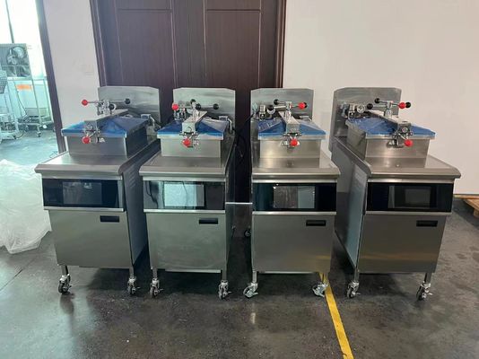 Smart Touch Panel  Electric Vertical Chicken Broaster Pressure Fryer With Filtration
