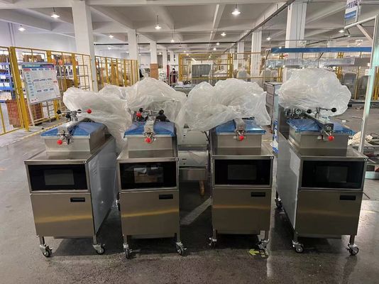 Smart Touch Panel  Electric Vertical Chicken Broaster Pressure Fryer With Filtration
