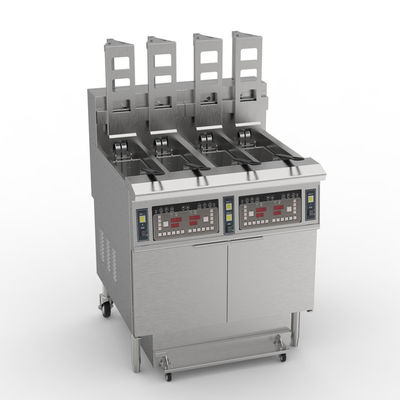 Auto Lift 4 pots 4 baskets Digital Computer Panel Electric open Fryer Commercial Frying Equipment