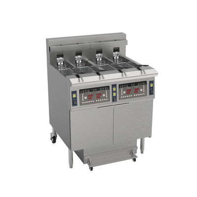 Four Pots Four Baskets With Oil Filter System 304SUS Ventless Deep Kfc Chips  Electric Chips Open Chips Fryer For Cooking Machine