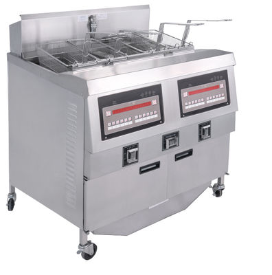 Digital Computer Panel Two Pots Four Baskets Automatic Deep Fryer Machine GAS Open Deep Fryer