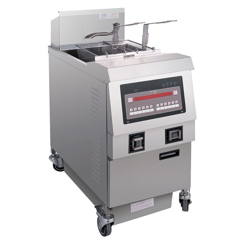 Electric Digital Computer Panel With Oil Filtration One Pot Two Baskets Open Deep Fryer