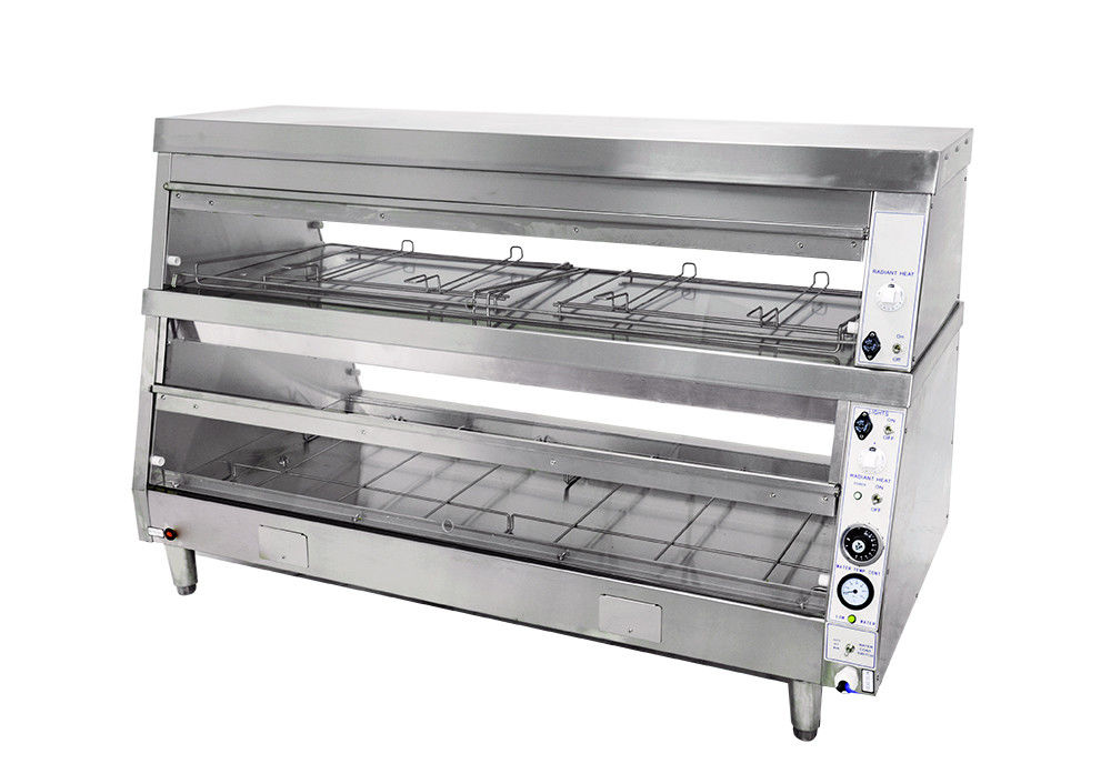 Horizontal Type Two Layer 220V KFC style Warming Showcase