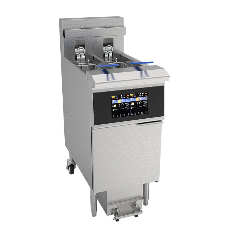 14.3kw 380V Touchscreen Smart Panel With Oil Filter System Electric Open Fryer
